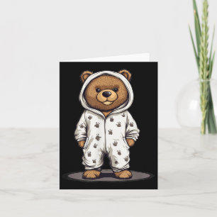 Niedliches Pajama-Bärenoutfit für Pajamas und Tedd Karte