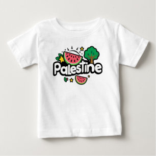 Niedliches palästinensisches Wort, umgeben von Was Baby T-shirt