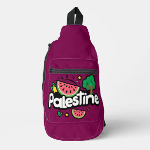 Niedliches palästinensisches Wort, umgeben von Was Crossbody Bag