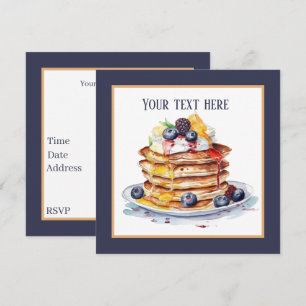 Niedliches Pancake Breakfast Party Einladung