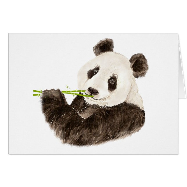 Niedliches Panda, Asiatischer Bär, Wasserfarbtier (Vorderseite (Horizontal))