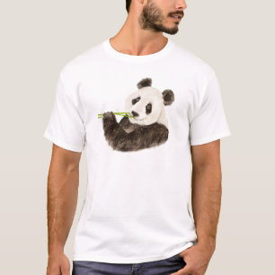 Niedliches Panda, Asiatischer Bär, Wasserfarbtier T-Shirt