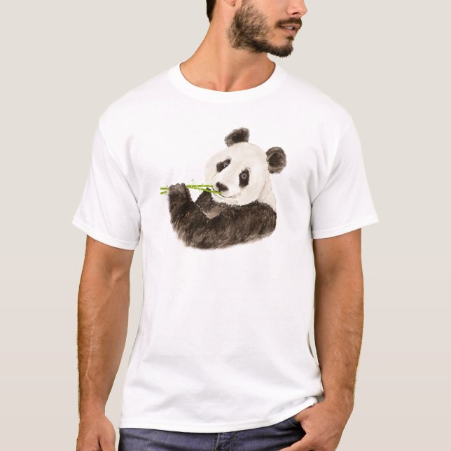 Niedliches Panda, Asiatischer Bär, Wasserfarbtier T-Shirt (Vorderseite)