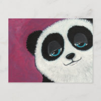 Niedliches Panda auf rosa Postkarte