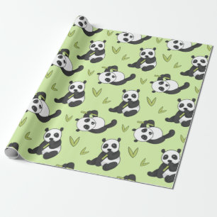 Niedliches Panda Bamboo Animal Pattern Geschenk Ni Geschenkpapier