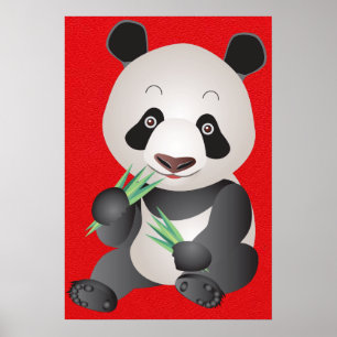 niedliches Panda-Bärenposter Poster