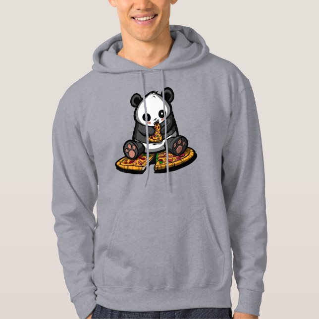 Niedliches Panda-Bärn-Pizza-Liebhaber-Tier Hoodie (Vorderseite)