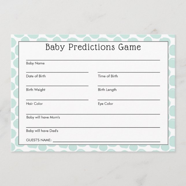 Niedliches Panda Bear Baby Predictions Game Einladung (Vorderseite)