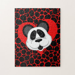 Niedliches Panda Bear Liebe Herz Puzzle
