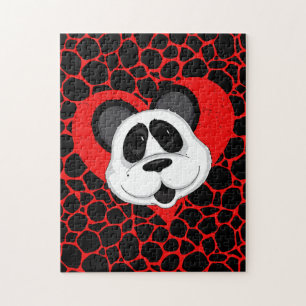 Niedliches Panda Bear Liebe Herz Puzzle