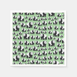 Niedliches Panda Bear Muster Serviette