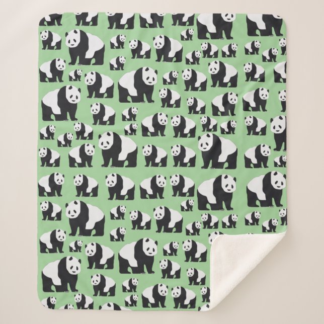 Niedliches Panda Bear Muster Sherpadecke (Vorderseite)