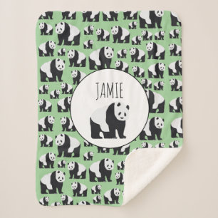 Niedliches Panda Bear Muster Sherpadecke