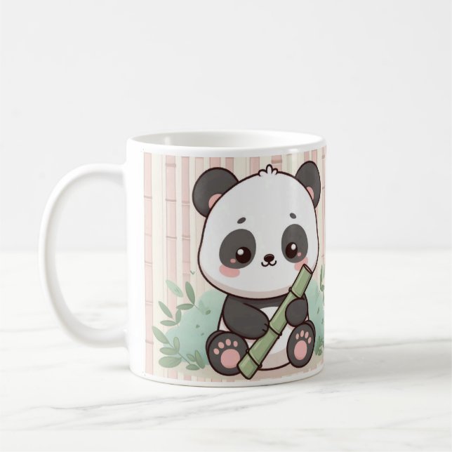 Niedliches Panda Cartoon Tasse Design (Links)