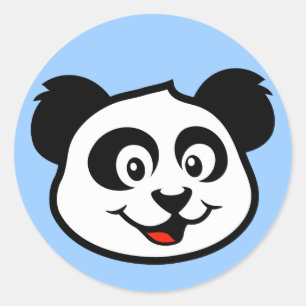 Niedliches Panda-Gesicht Runder Aufkleber