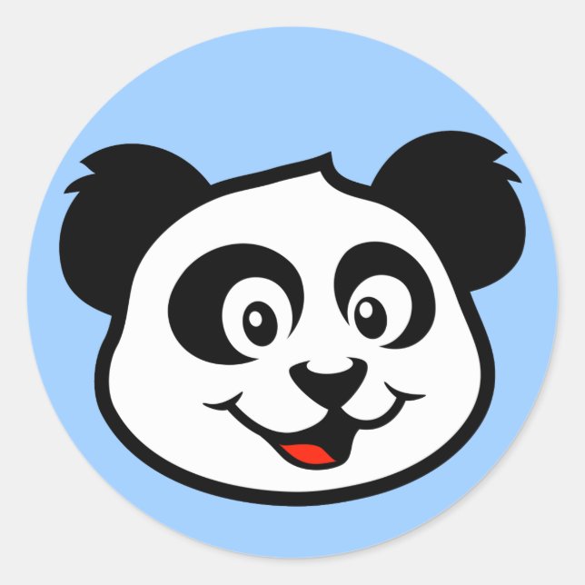 Niedliches Panda-Gesicht Runder Aufkleber (Vorderseite)