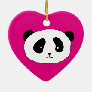 Niedliches Panda-Gesichtsbild rosa Keramikornament