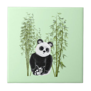 Niedliches Panda in Bamboo Fliese