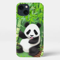 Niedliches Panda in Bamboo Forest iPhone 13 Fall
