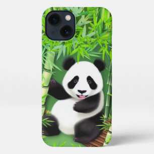 Niedliches Panda in Bamboo Forest iPhone 13 Fall Hülle