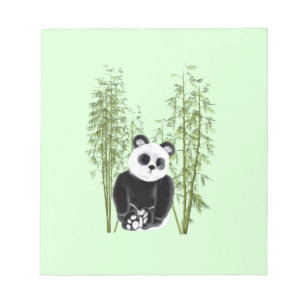 Niedliches Panda in Bamboo Notizblock