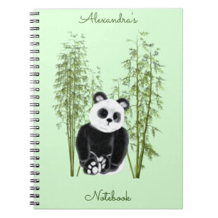 Niedliches Panda in Bamboo Notizblock