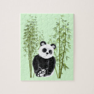 Niedliches Panda in Bamboo Puzzle
