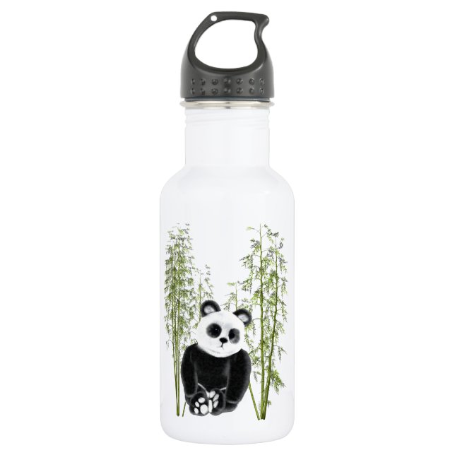 Niedliches Panda in Bamboo Trinkflasche (Vorderseite)