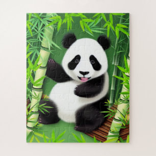 Niedliches Panda in einem Bambuswald-Puzzle Puzzle