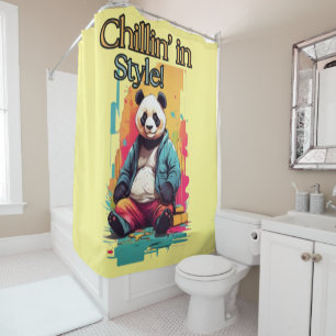 Niedliches Panda in Pants Stilvolles Design für Duschvorhang
