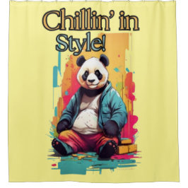 Niedliches Panda in Pants | Stilvolles Design für Duschvorhang