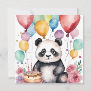 Niedliches Panda mit Ballonkarte