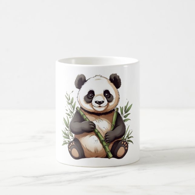 Niedliches Panda mit Bamboo Kaffeetasse (Mittel)