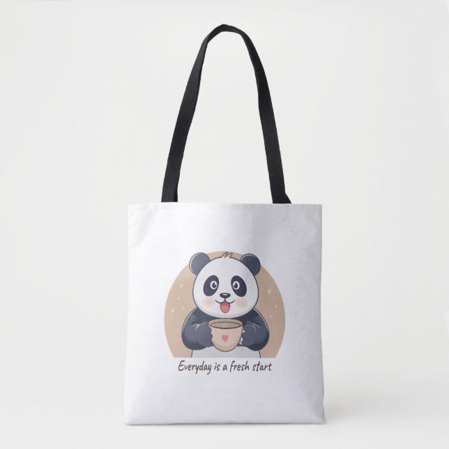 Niedliches Panda mit Kaffee (Vorderseite)