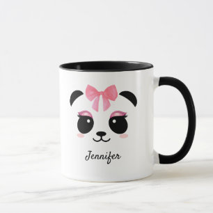 Niedliches Panda mit rosa Wimpern personalisiert Tasse