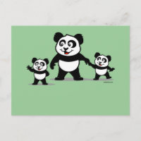 Niedliches Panda mit zwei Säuglingen