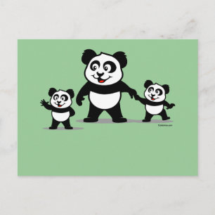 Niedliches Panda mit zwei Säuglingen Postkarte