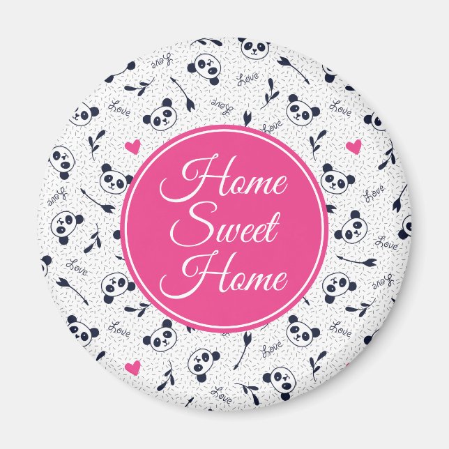 Niedliches Panda Muster Design. Magnet (Vorne)