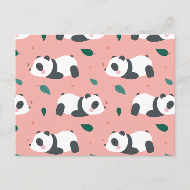 Niedliches Panda-Muster Feiertagspostkarte (Vorderseite)
