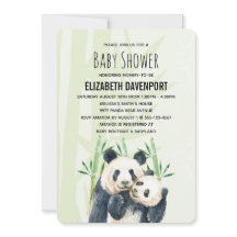 Niedliches Panda-Paar in Bamboo Wasserfarben Babyd