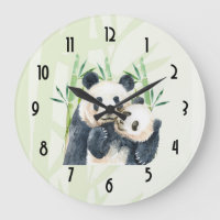 Niedliches Panda Pair in Bamboo Wasserfarbe