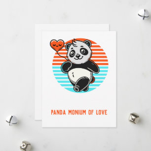 Niedliches Panda "Panda-monium of Liebe" Feiertagskarte