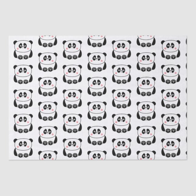 Niedliches Panda-Papiertaschentuch im kawaii-Stil Seidenpapier (Vorderseite)
