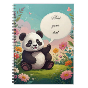 Niedliches Panda-Personalisiert-Notebook für Kinde Notizblock
