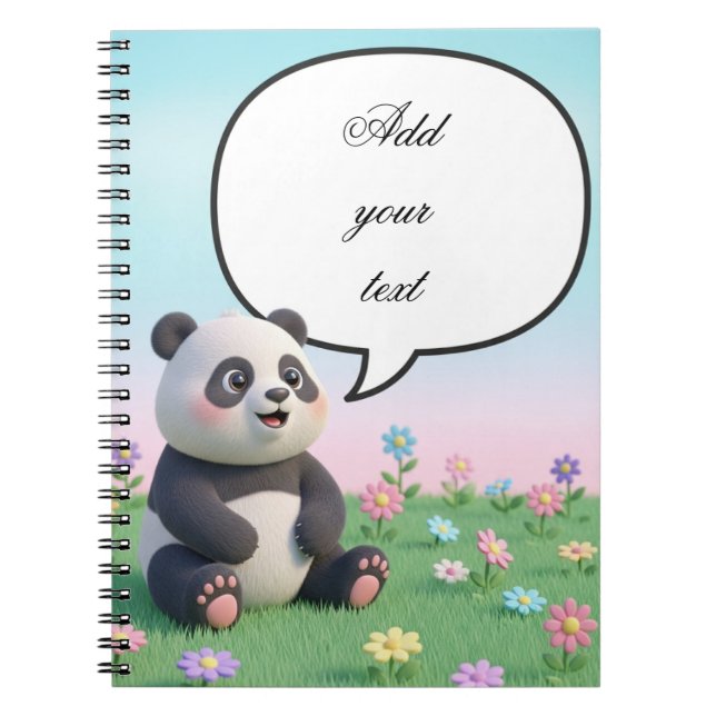 Niedliches Panda-Personalisiert-Notebook für Kinde Notizblock (Vorderseite)