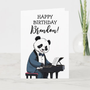 Niedliches Panda Piano Geburtstag Karte