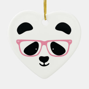 Niedliches Panda-Rosa Keramikornament