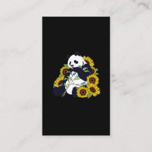 Niedliches Panda Sonnenblume Lover Schöne Blume Visitenkarte