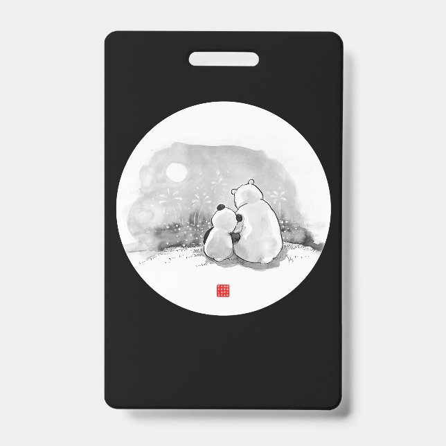 Niedliches Panda- und Polar-Bärentier Ausweis (Vorderseite)
