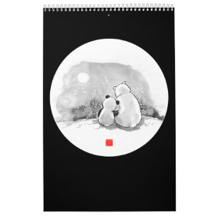 Niedliches Panda- und Polar-Bärentier Kalender